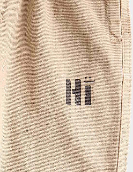 Pure Cotton Twill Graphic Trousers (2-8 Yrs)