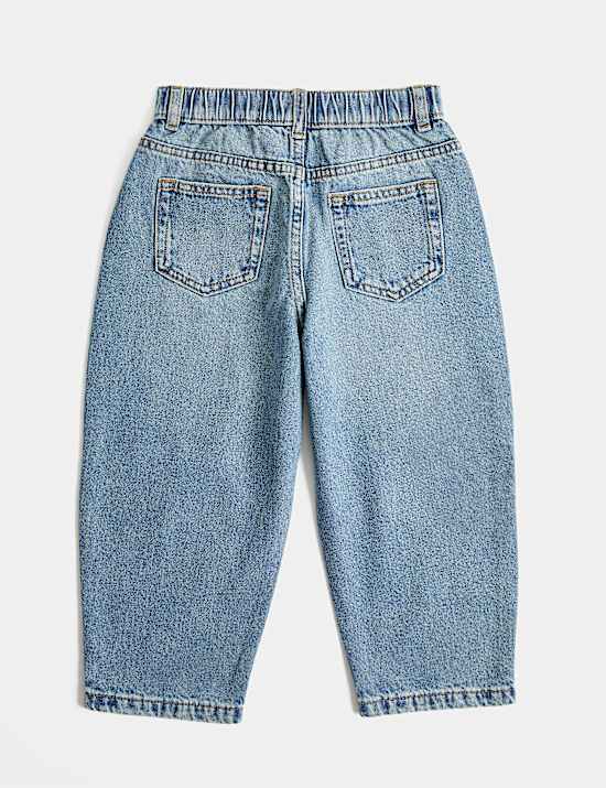 Pure Cotton Barrel Jeans (2-8 Yrs)