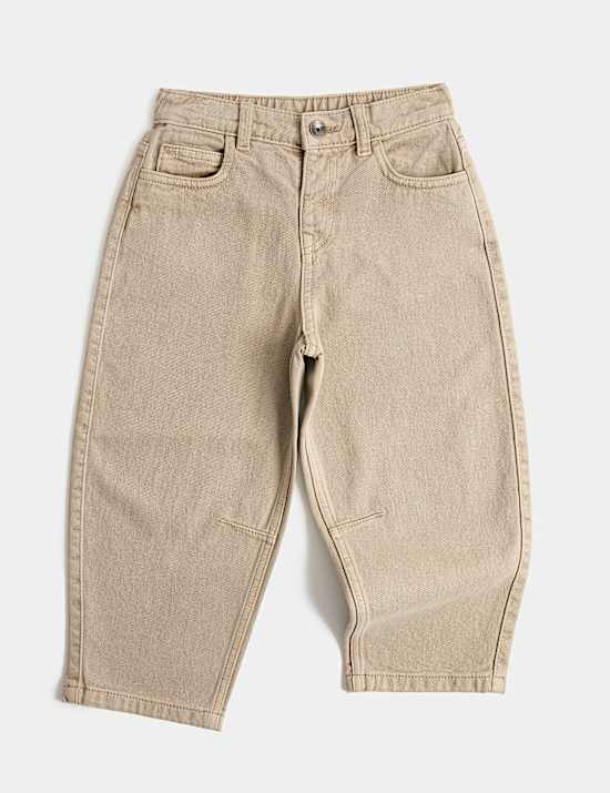 Pure Cotton Barrel Jeans (2-8 Yrs)