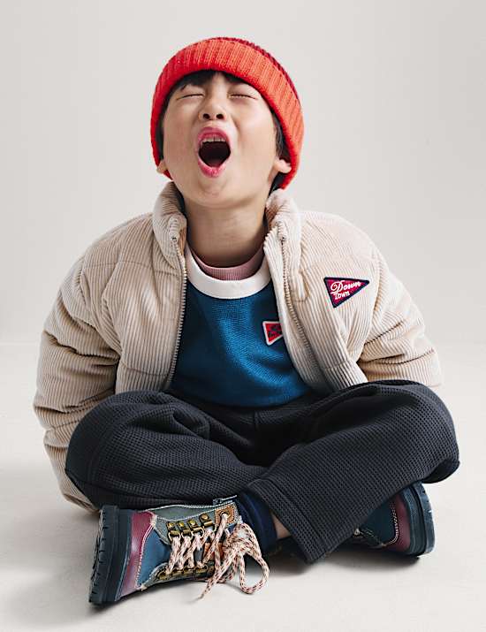Pure Cotton Waffle Cargo Joggers (2-8 Yrs)