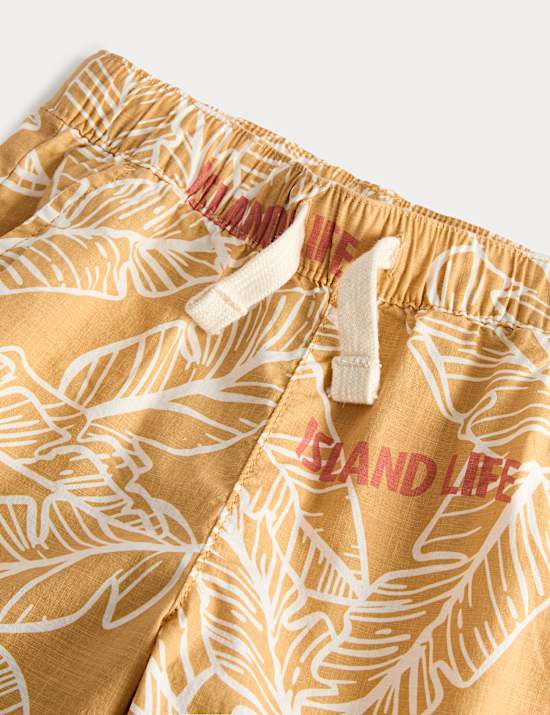 Pure Cotton Tropical Print Shorts (2-8 Yrs)
