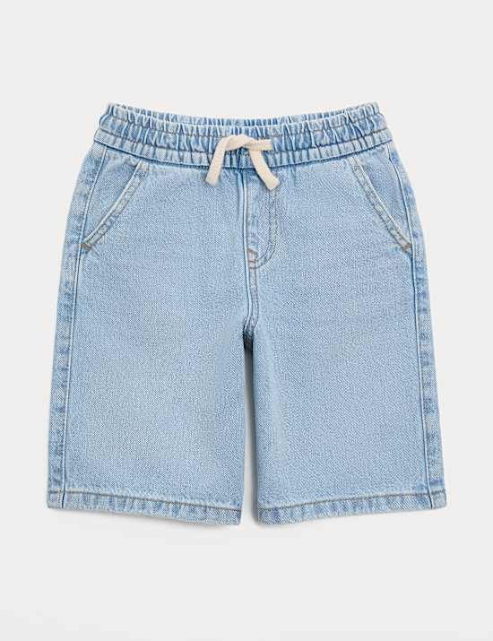 Pure Cotton Light Wash Denim Shorts (2-8 Yrs)