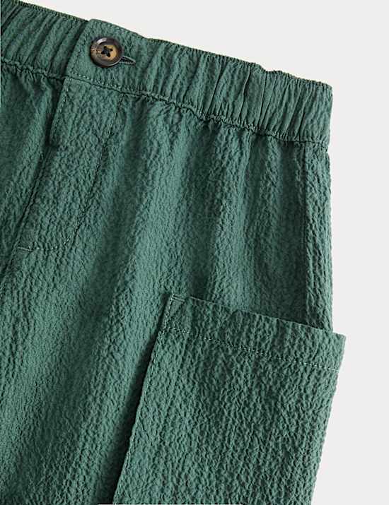 Cotton Rich Seersucker Cargo Shorts (2-8 Years)