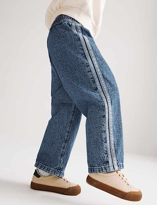 Wide Leg Pure Cotton Denim Joggers (2-8 Yrs)