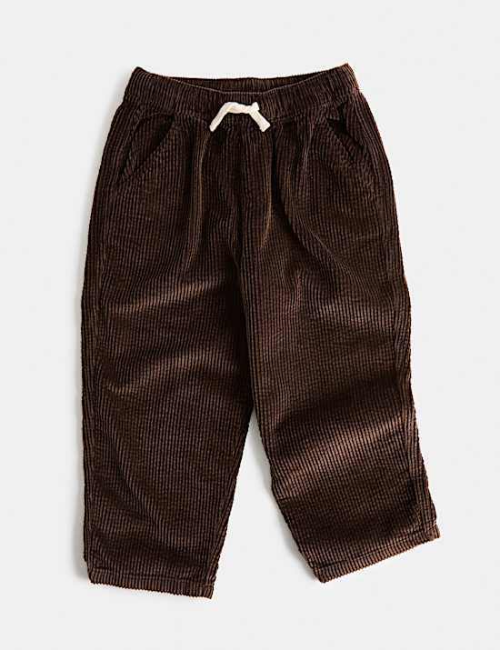 Pure Cotton Corduroy Drawstring Trousers (2-8 Yrs)