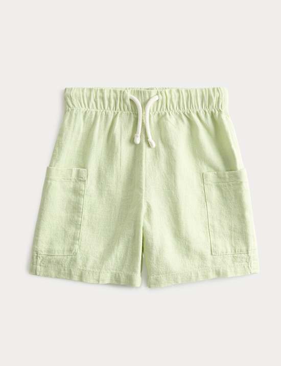 Linen Blend Cargo Shorts (2-8 Years)