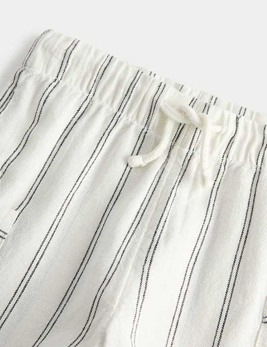 Linen Blend Cargo Shorts (2-8 Yrs)