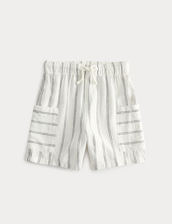 Linen Blend Cargo Shorts (2-8 Years)