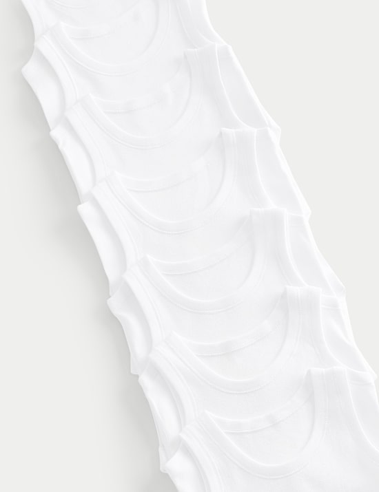 7 Pack Pure Cotton Sleeveless Bodysuits (5lbs-3 Yrs)