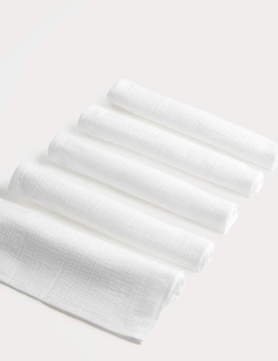 5 Pack Pure Cotton Muslin Squares