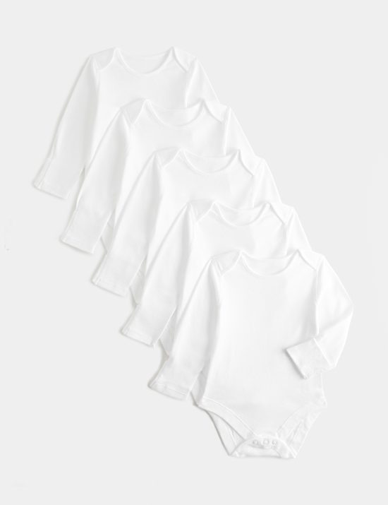 5 Pack Pure Cotton Bodysuits (5lbs - 3 Yrs)