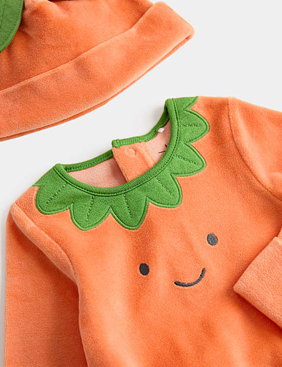 Halloween Pumpkin Bodysuit with Hat (1-24 Mths)