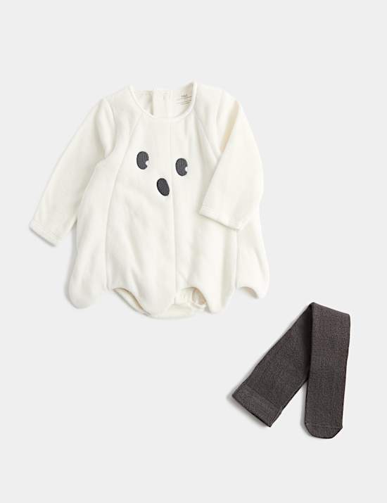 Halloween Ghost Bodysuit with Tights (0-24 Mths)