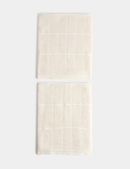 2pk Pure Cotton Cellular Shawls