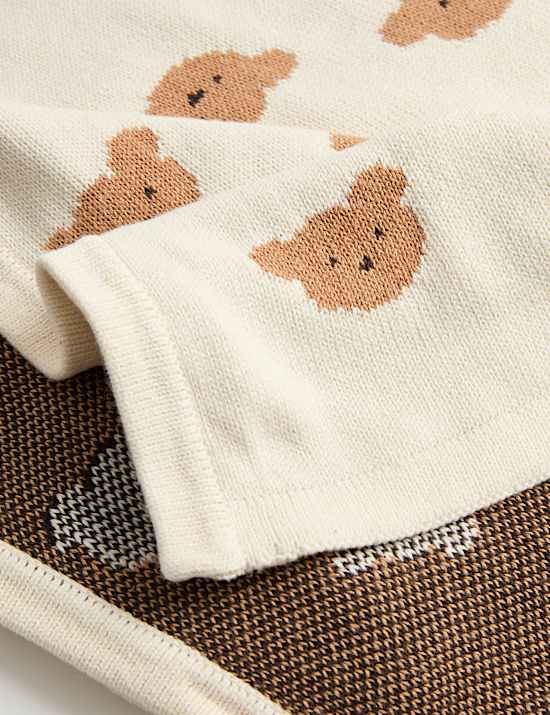 Pure Cotton AOP Bear Shawl