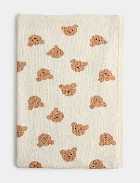 Pure Cotton AOP Bear Shawl