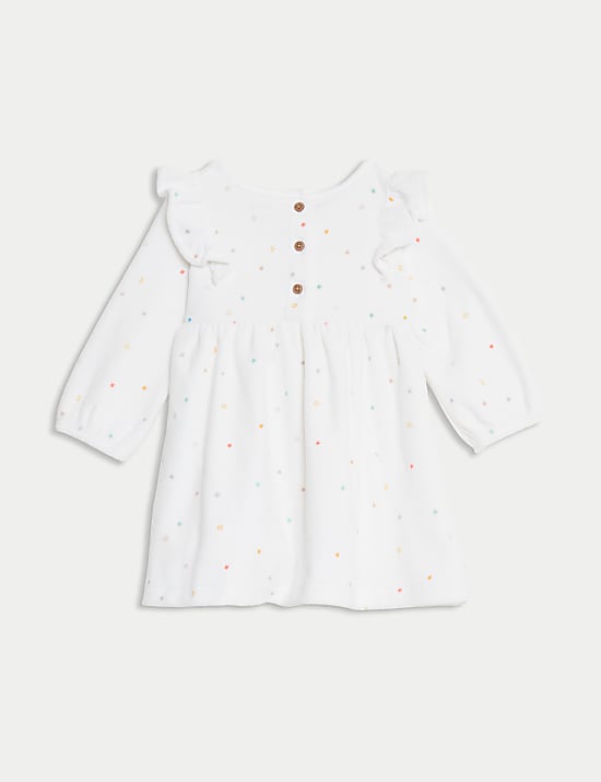 Gaun dengan Celana Ketat Motif Velour Stars (7lbs-1 Thn)