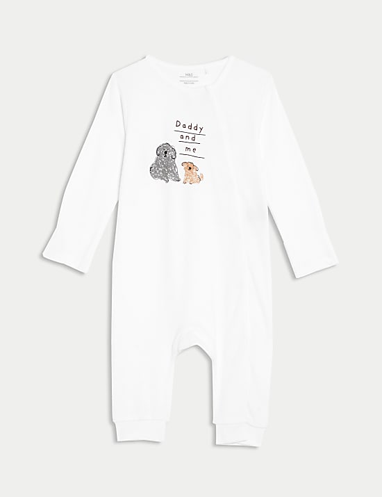 Pure Cotton 'Daddy And Me' Footless Sleepsuit (0-12 Mths)