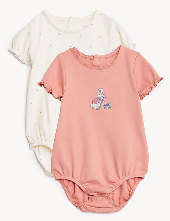 2pk Pure Cotton Peter Rabbit&trade; Bodysuits