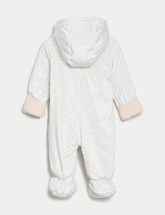 Floral Hooded Pramsuit (7lbs-1 Yrs)