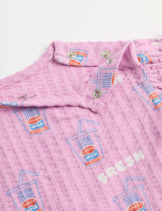 2 Piece Pure Cotton Seersucker Printed Outfit (0-3 Yrs)