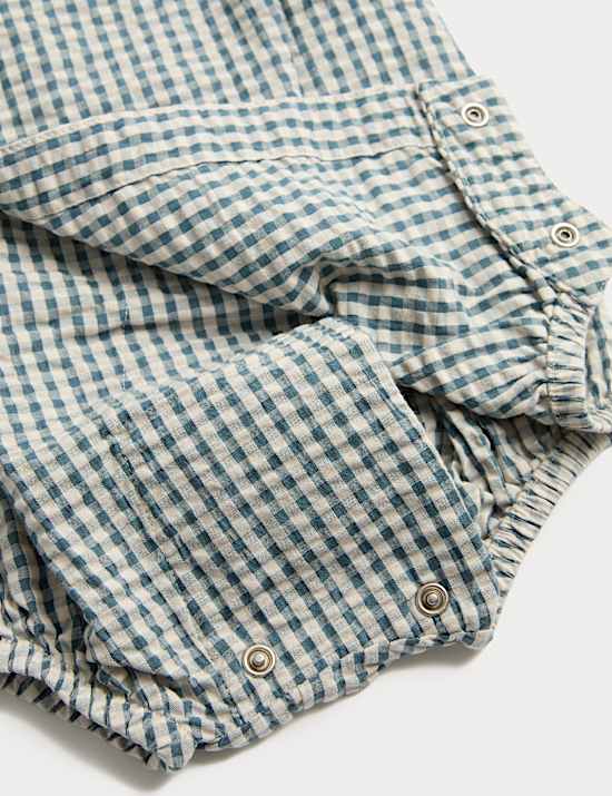 Pure Cotton Grid Check Wrap Paddler (0-24 Mths)