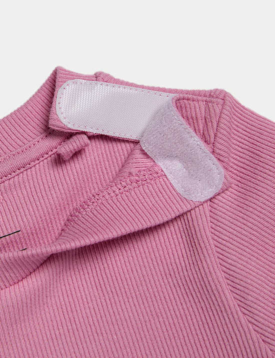 3pk Adaptive Cotton Rich Ribbed Short Sleeve T-shirts (2-16 Yrs)