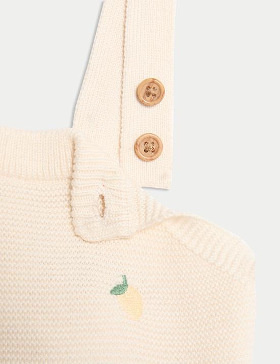 Πλεκτή σαλοπέτα με λεμόνια από 100% βαμβάκι (3 κιλά - 12 μηνών)