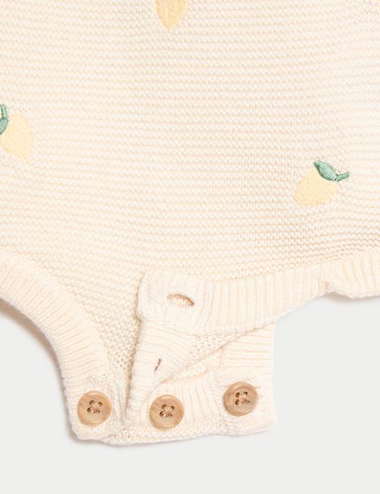 Πλεκτή σαλοπέτα με λεμόνια από 100% βαμβάκι (3 κιλά - 12 μηνών)