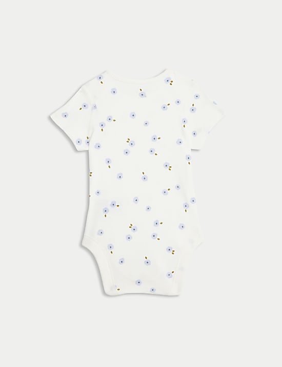 5pk Pure Cotton Floral Bodysuits (6&frac12;lbs-3 Yrs)