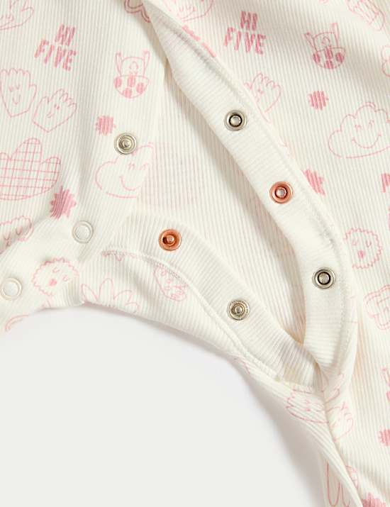 Ριμπ φορμάκια ύπνου με υψηλή περιεκτικότητα σε βαμβάκι, σετ των 3 (0-3 ετών)