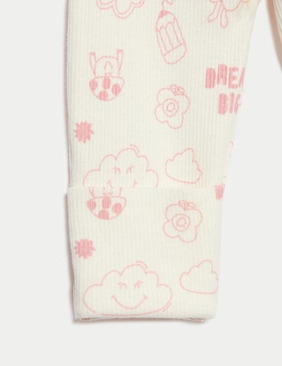 Ριμπ φορμάκια ύπνου με υψηλή περιεκτικότητα σε βαμβάκι, σετ των 3 (0-3 ετών)