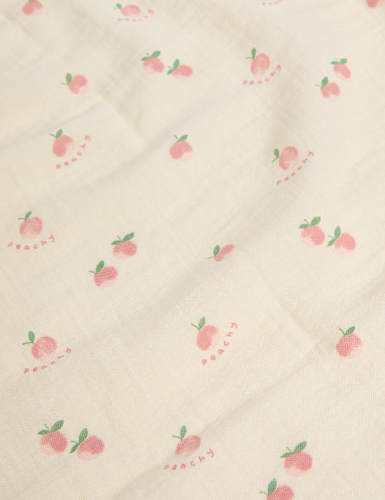 3 Pack Pure Cotton Peaches Muslins