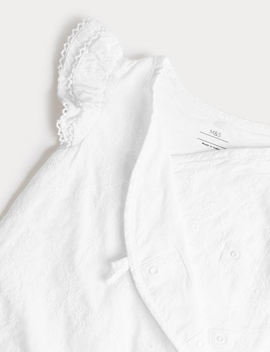 2 Piece Pure Cotton Romper & Hat Outfit (0-18 Mths)