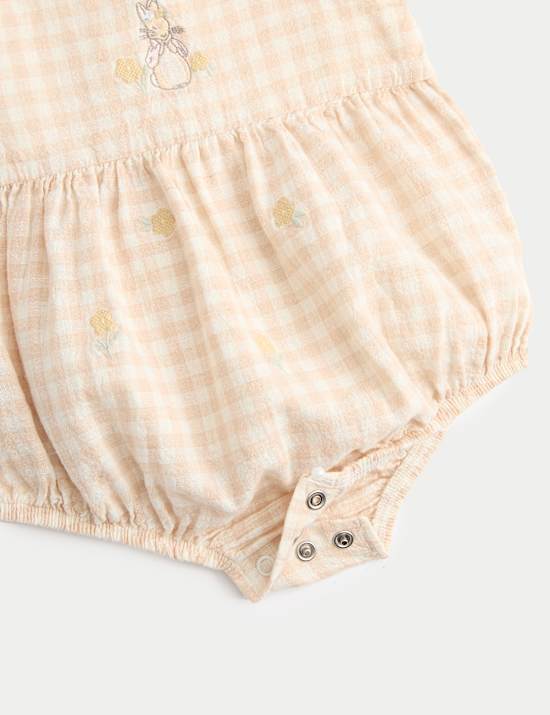 2 Piece Peter Rabbit&trade; Flopsy Checked Paddler with Hat (0-24 Mths)