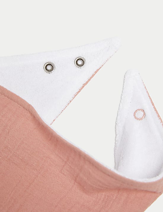 Σαλιάρες με μονόχρωμο και φλοράλ σχέδιο από 100% βαμβάκι, σετ των 5