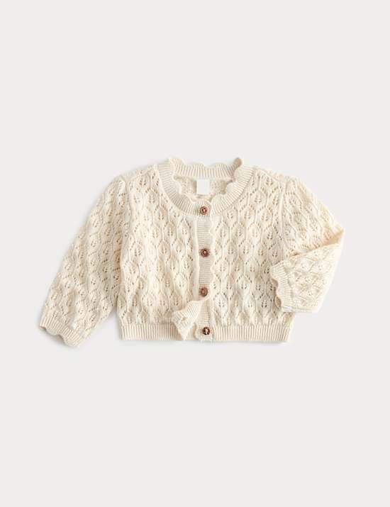 Pure Cotton Matin&eacute;e Cardigan (7lbs -12 Mths)