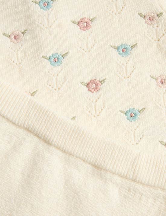 2 Piece Knitted Floral Outfit (0-12 Mths)