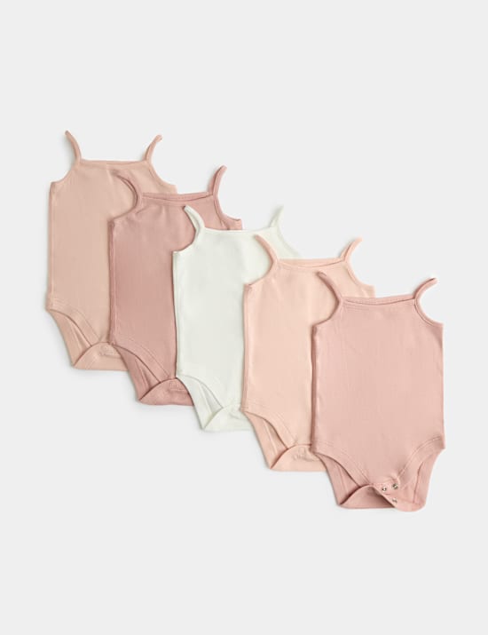 Lot de 5 bodys 100 % coton &agrave; bretelles (2,8 kg-3 ans)