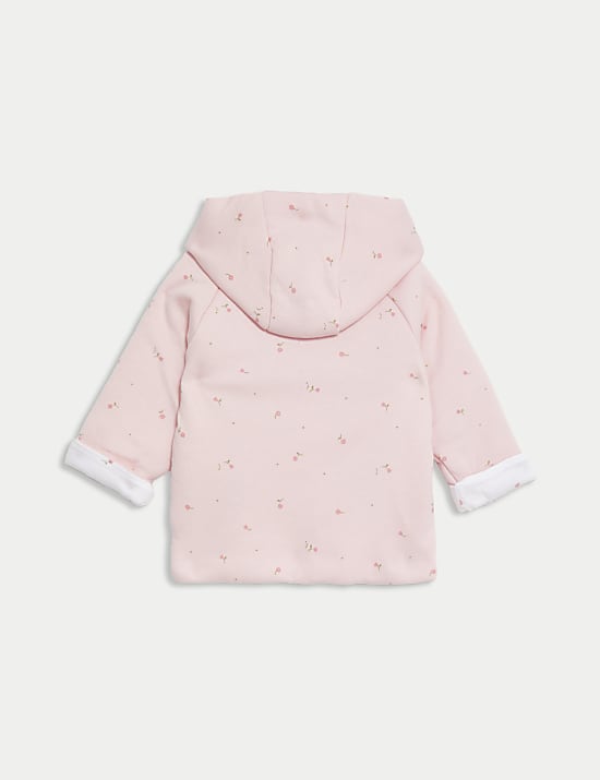 Pure Cotton Floral Hooded Jacket (7lbs-1 Yrs)