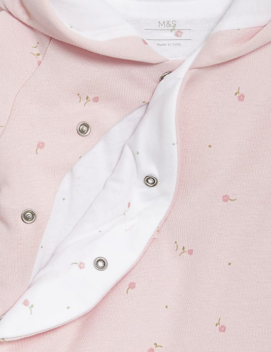 Pure Cotton Floral Hooded Jacket (7lbs-1 Yrs)