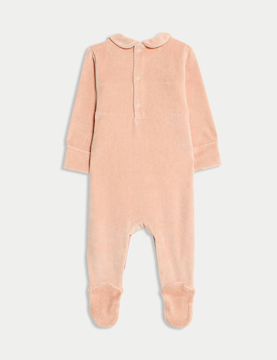 Cotton Rich Velour Sleepsuit (0 Mths-3 Yrs)