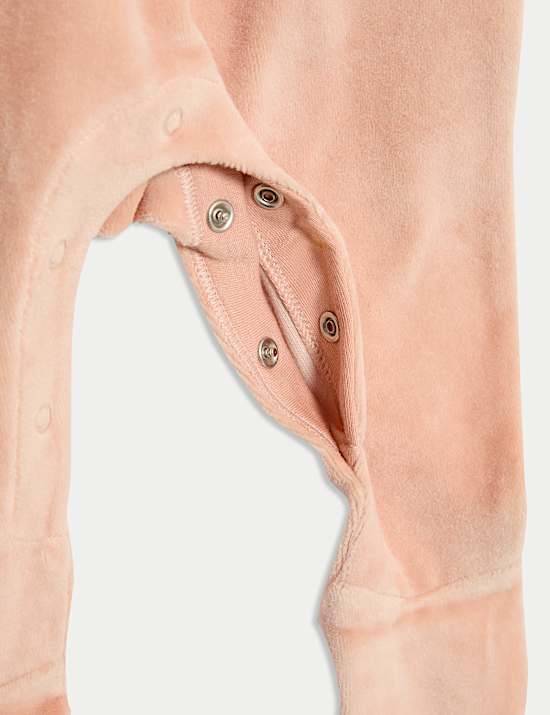 Cotton Rich Velour Sleepsuit (0 Mths-3 Yrs)