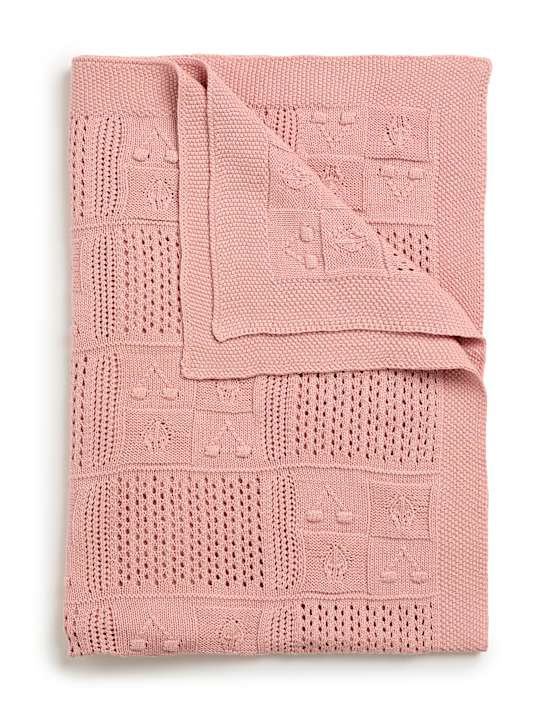 Pure Cotton Cherry Motif Cellular Shawl