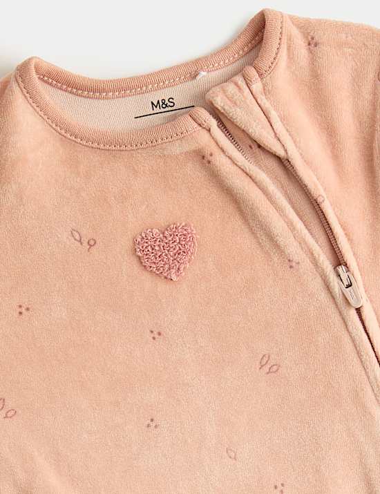 2pk Cotton Rich Velour Bunny Sleepsuits (6½lbs-3 Yrs)