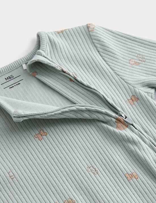 3pk Cotton Rich Woodland Print Sleepsuits (6½lbs-3 Yrs)