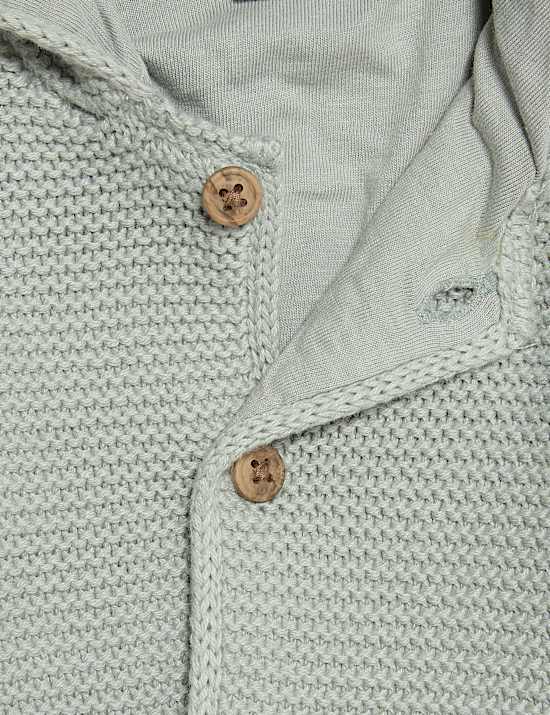 Pure Cotton Knitted Novelty Cardigan (0-12 Mths)