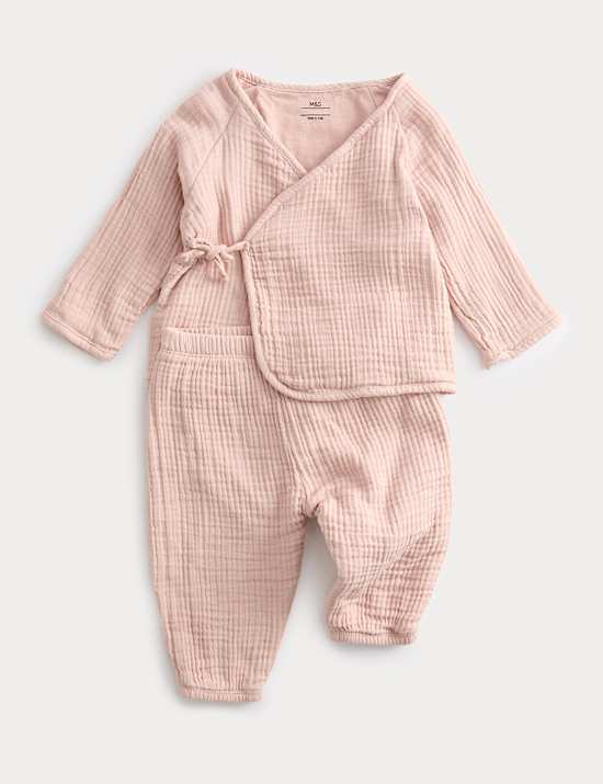 2pc Pure Cotton Wrap Outfit (7lbs-2 Yrs)
