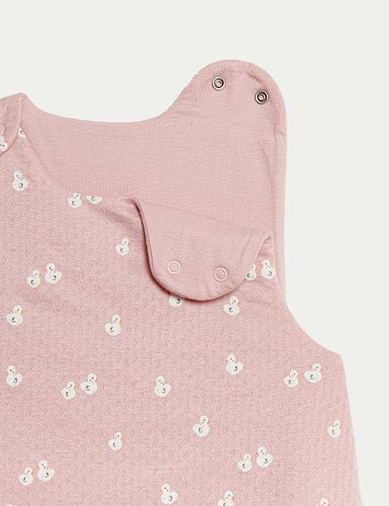 Zuiver katoenen trappelzak met eendenmotief, warmteklasse 2,5 (0-3 jaar)