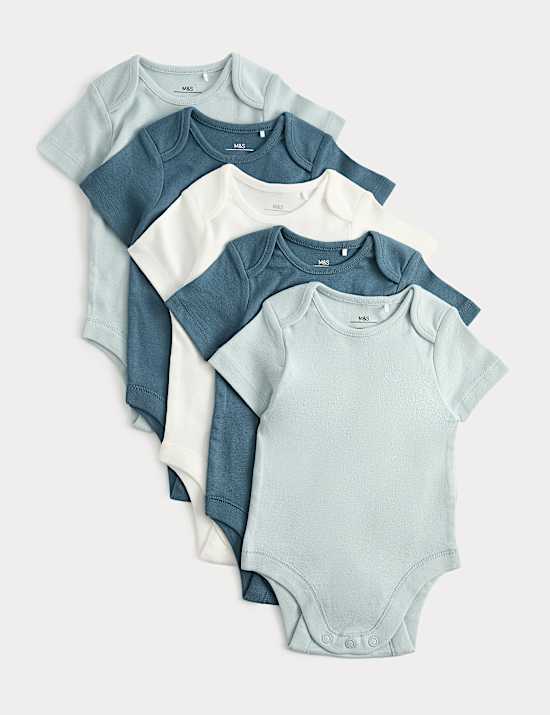 5 Pack Pure Cotton Bodysuits (7lbs-3 Yrs)